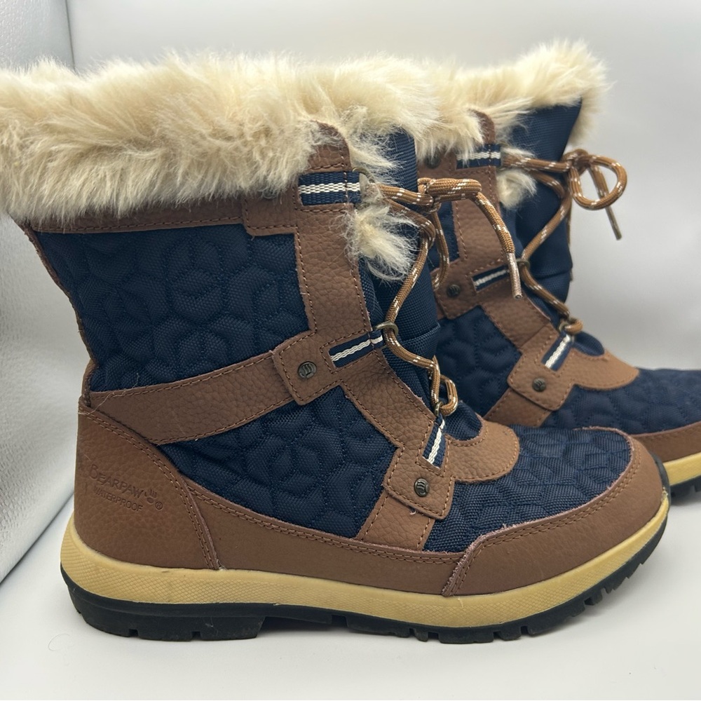 BearPaw Navy and Brown Winter Boots